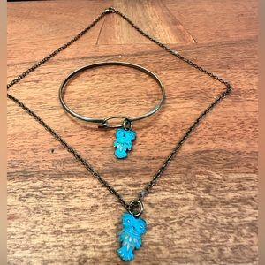 Francesca’s Owl bracelet and matching necklace